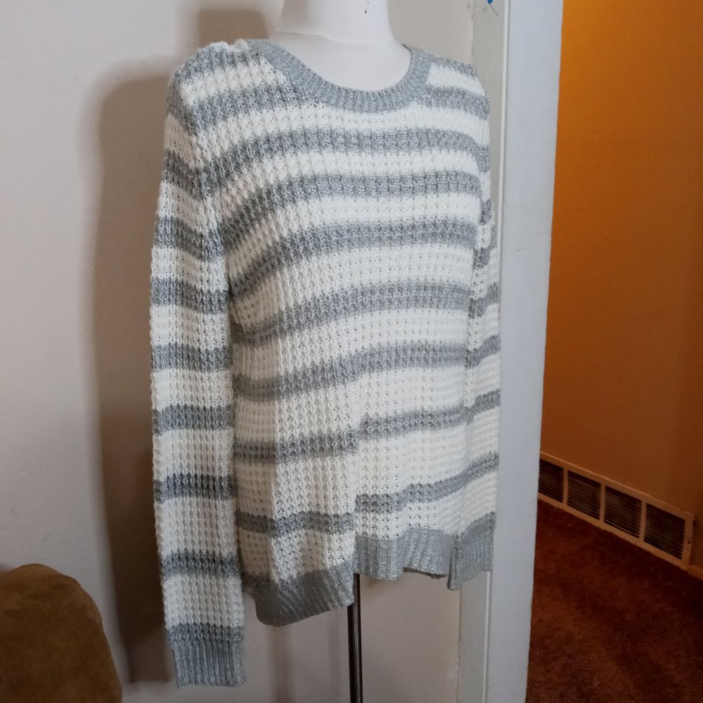 Gray & White Sweater
